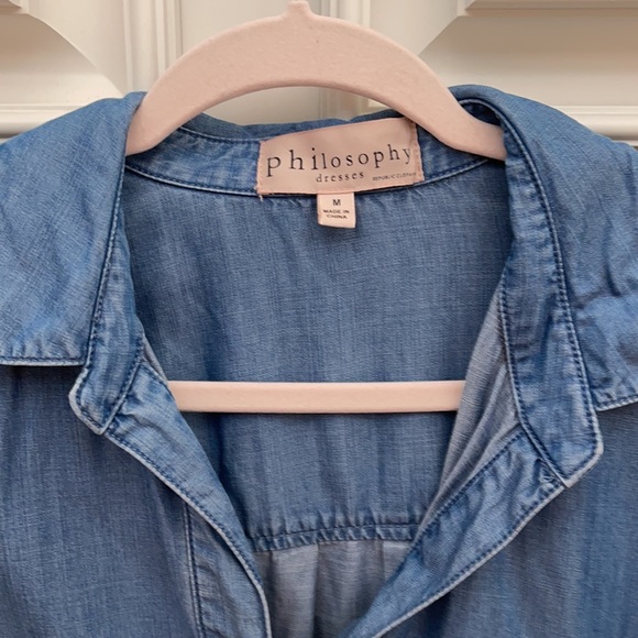 Chambray Quarter Length Sleeve Dress - Size MEDIUM - Picture 2 of 4